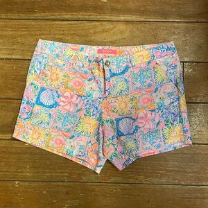 Lilly Pulitzer Pink and Blue Floral Women's Shorts